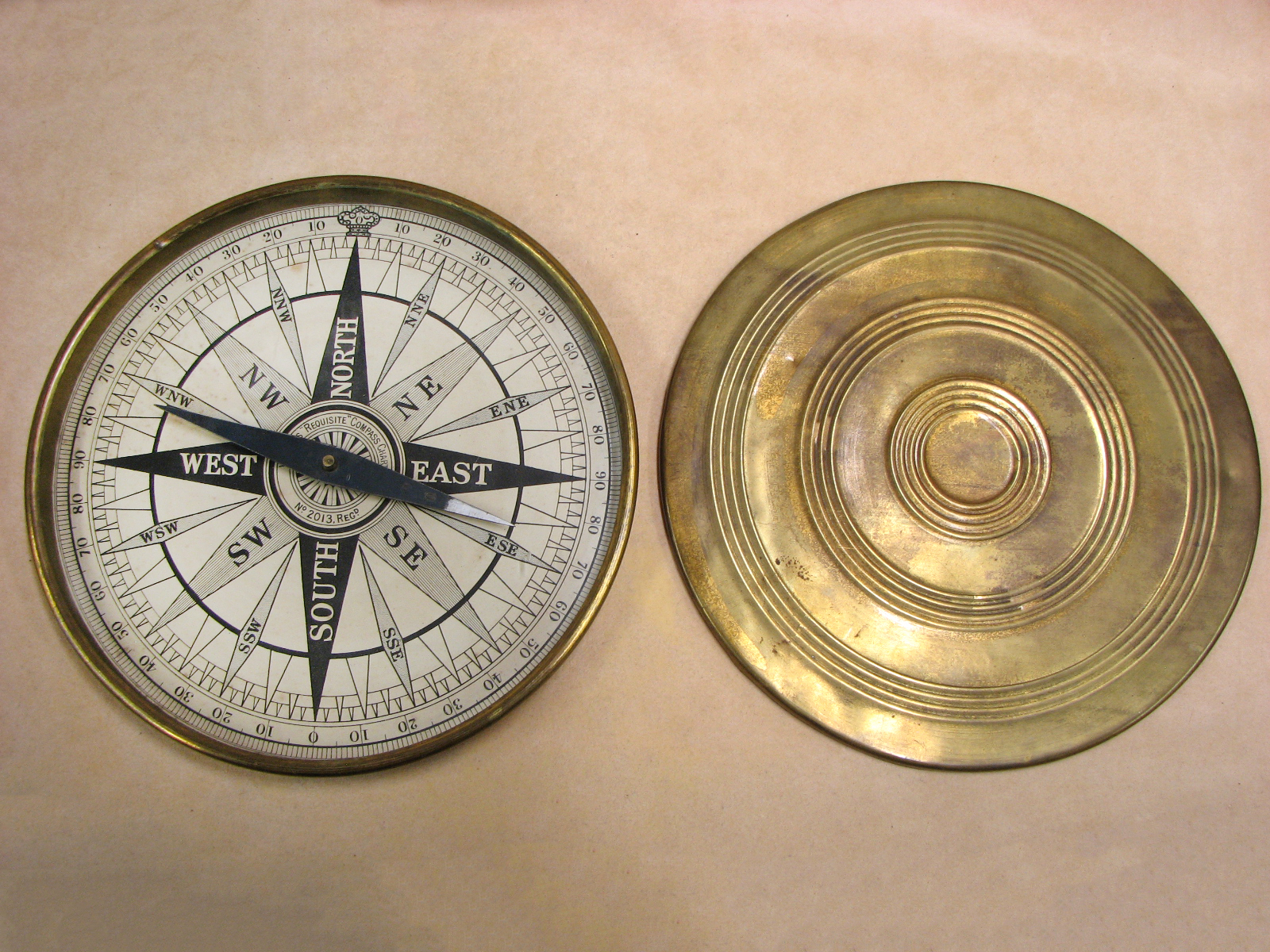 Late 19th Century Wrights Requisite cartographers brass compass